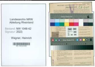 Entnazifizierung Heinrich Wagner , geb. 04.09.1892 (Ingenieur)