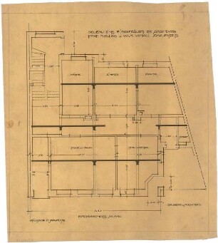 Billing, Hermann; Karlsruhe, Amalienstr. 59 / Leopoldstr. 7c; Billing und Vittali, Büro und Atelierhaus - Grundriss EG