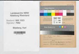 Entnazifizierung Karl Blasberg , geb. 08.11.1901 (Handlungsgehilfe)