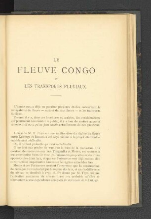 Le Fleuve Congo Et Les Transports Fluviaux.