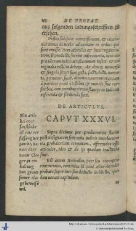 Caput XXXVI. De Articulus.