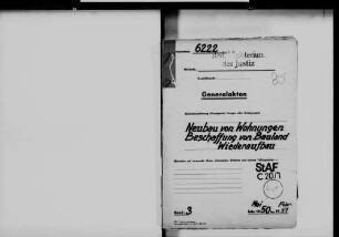 Neubau von Wohnungen, Beschaffung von Bauland, Wiederaufbau, Teil 3