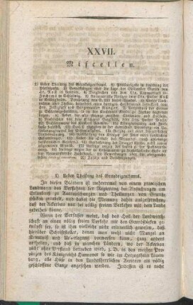 1) Ueber Theilung des Grundeigenthums.