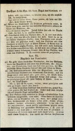 Sect. III. Regulativ des Nominativi.