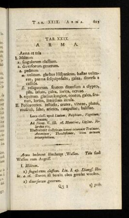 613-619, Tabula XXIX: Arma