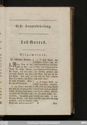 Erste Hauptabtheilung.