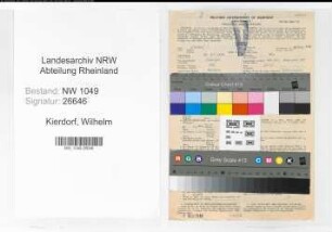 Entnazifizierung Wilhelm Kierdorf , geb. 22.07.1922 ()