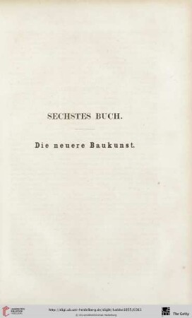 Sechstes Buch: Die neuere Baukunst