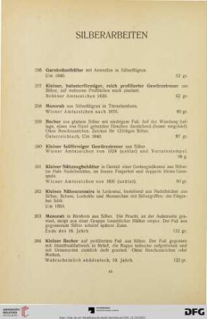Silberarbeiten (Nr. 256-282)
