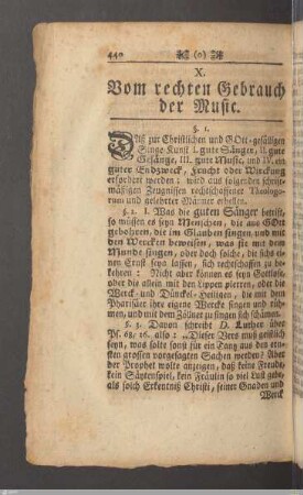 X. Vom rechten Gebrauch der Music
