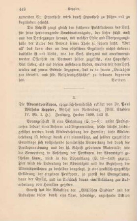 448-451 [Rezension] Keppler, Paul Wilhelm von, Die Adventsperikopen