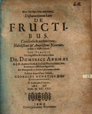 Disp. de fructibus