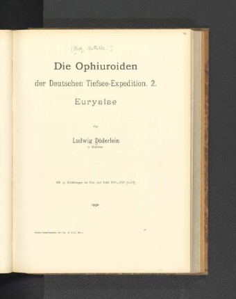 Die Ophiuroiden der Deutschen Tiefsee-Expedition. 2. Euryalae.