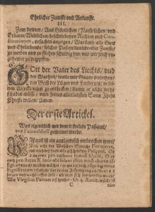 Der erste Artickel.