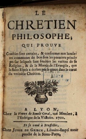 Le chretien Philosophe