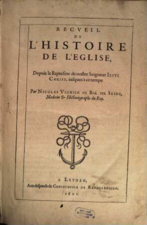 Recueil de l'histoire de l'Église