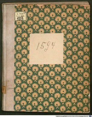 Alter vnd newer Schreibkalender : auff das Jahr nach der Geburt vnsers Herrn Jesu Christi ..., 1594