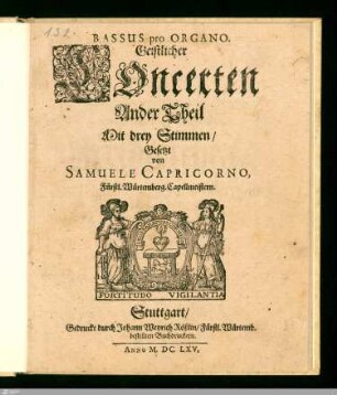 Geistlicher Concerten ander Theil : mit drey Stimmen