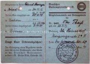 Mitgliedsausweis des Deutschen Guttemplerordens für einen Beamten - Familienkonvolut