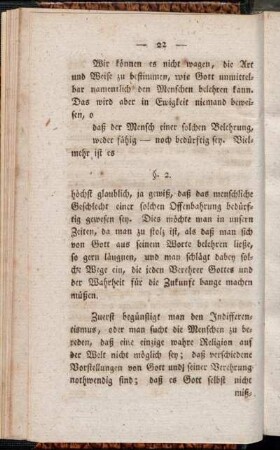 §. 2. [...] daß der Mensch einer solchen Belehrung, weder fähig - noch bedürftig sey. [...]