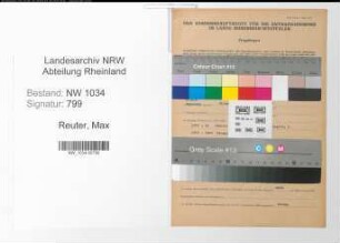 Entnazifizierung Max Reuter , geb. 09.07.1883 (Oberst)