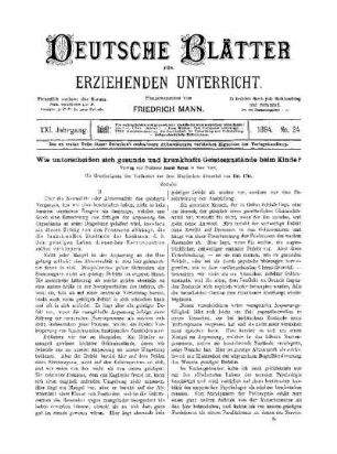 Wie Unterscheiden sich gesunde und krankhafte Geisteszustände bei Kinde? : (Schluss)