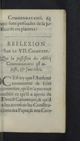 Reflexion sur le VII. Chapitre - XII. Chapitre.