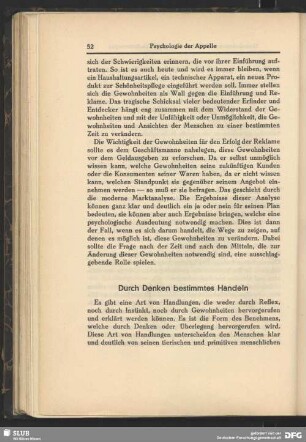 Durch Denken bestimmtes Handeln