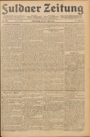 Ausgabe vom Donnerstag, den 25. Juni 1914.