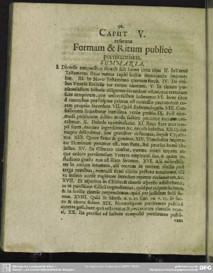 Caput V. referens Formam & Ritum publice poenitentium