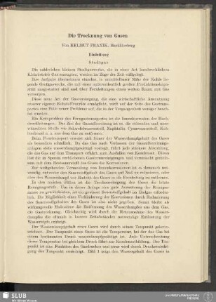 Die Trocknung von Gasen