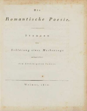 Die romantische Poesie