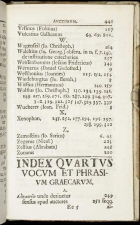 Index Quartus. Vocum Et Phrasium Graecarum.