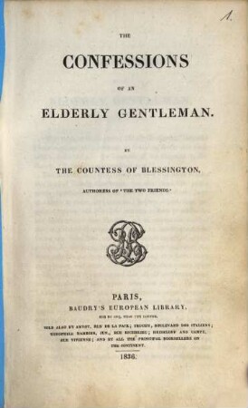 The confessions of an elderly gentleman