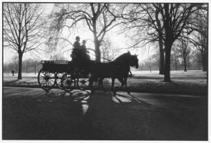 London. Pferdekutsche vor einem Park