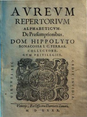 Aureum Repertorium Alphabeticum De Praesumptionibus