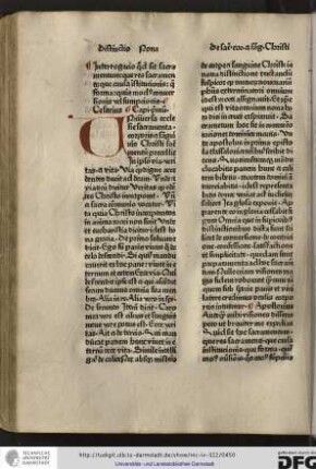 Universa ecclesie sacramenta, corporis et sanguinis Christi sacramentum precellit, in ipso via, veritas et vita...