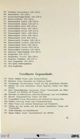 Versilberte Gegenstände (Nr. 891-912)