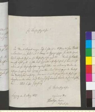 Brief von Boettger, Gottlieb an Goethe, Johann Wolfgang von