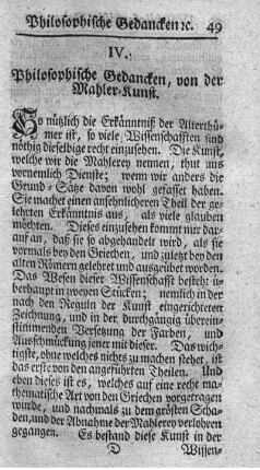Philosophische Gedancken, von der Mahler-Kunst.