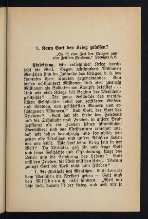 7-18, 1. Kann Gott den Krieg zulassen? - 4. Drei Fahnenbänder für die deutsche Fahne