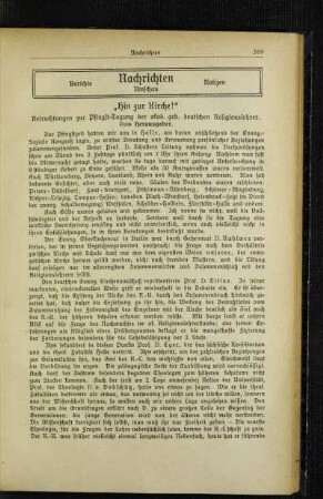 "Hin zur Kirche!" : Betrachtungen zur Pfingst-Tagung der akad. geb. deutschen Religionslehrer