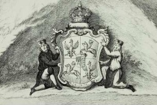 Eigentliche Vorstellung d. vortrefflichen und prächtigen Bergwerks- oder Saturnus Festes...26. Sept. anno 1719, Detail: Kgl. Polnisch-Kurfürstlich Sächsisches Wappen