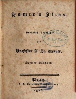Homer's Ilias, 2