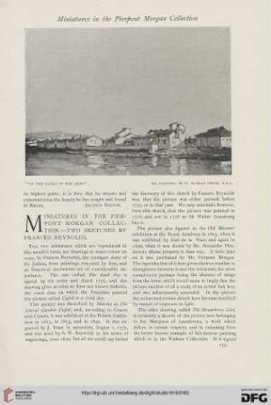 63: Miniatures in the Pierpont Morgan collection, [2], Two sketches by Frances Reynolds