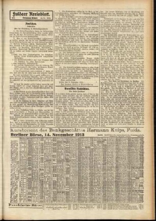 Dritte Ausgabe vom Samstag, den 15. November 1913.