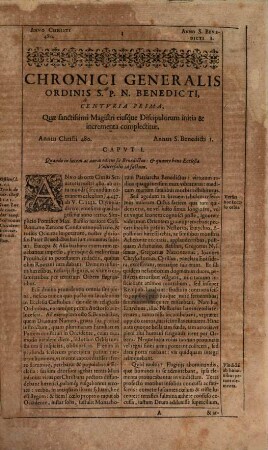 Chronicon Generale Ordinis S.P.N. Benedicti, [1]