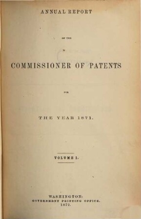 Annual report. 1871,1 (1872)
