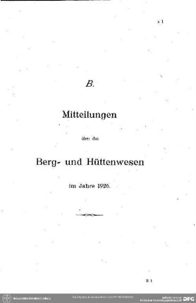 Mitteilungen über das Berg- und Hüttenwesen. Bergbau