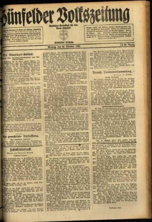 Ausgabe vom Montag, den 25. Oktober 1920.